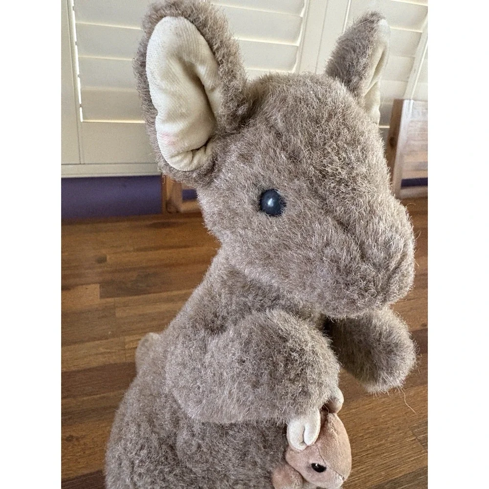 GUND Kangaroo With Baby Joey 1993 Brown Stuffed‎ Plush
